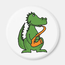 XX- Gator Playing Saxophone Refrigerator Magnets