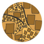 XX- Giraffe Art Abstract Round Sticker