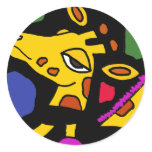 XX- Giraffe Cubist Art Round Stickers