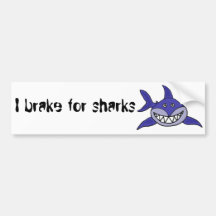 XX- Hilarious Grinning Shark Cartoon Bumper Sticker