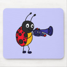 XX- Ladybug Playing Trumpet Cartoon Mousepads