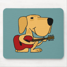 XX- Yellow Labrador Retriever Playing Guitar Mousepad