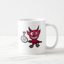 XY- Devil Playing BADminton Cartoon Mug