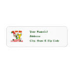 Y - CHRISTMAS ELF MONOGRAM RETURN ADDRESS LABELS
