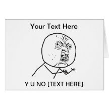 Y U NO - Horizontal Greeting Card