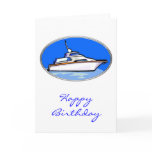 Yacht in Oval Greeting Cards