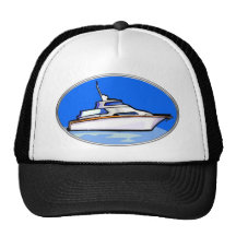 Yacht in Oval Trucker Hat