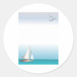 Yacht on a Turquoise Ocean Sticker