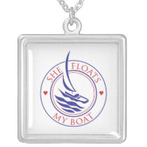 YachTees_She Floats My Boat charm pendant necklaces