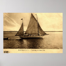 Yachting on Lake Erie, Buffalo NY 1909 vintage Posters