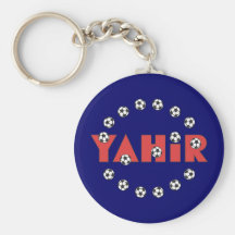 Yahir in Soccer Red Keychains