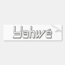 Yahwé blanc bumper stickers