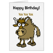 YAK yackety-yak birthday chatting card