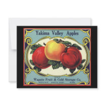 Yakima Valley Apples Vintage Fruit Crate Label Art Personalized Invites