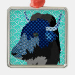 Yaks Turqoise Christmas Ornament