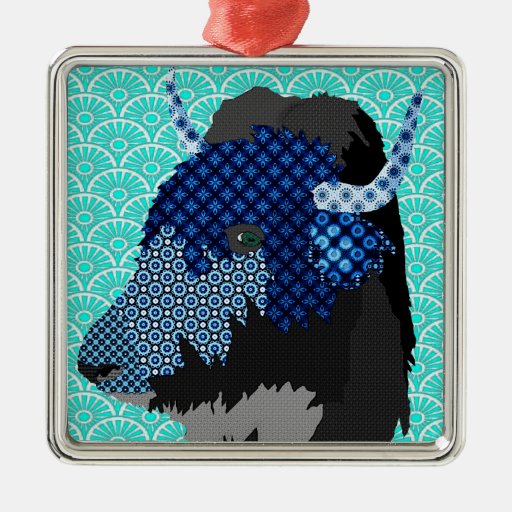 Yaks Turqoise Christmas Ornament