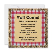 Y'all Come Informal Event Invite