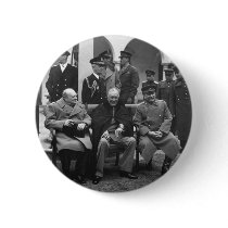 Yalta Conference Roosevelt Stalin Churchill 1945 Pinback Button