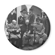 Yalta Conference Roosevelt Stalin Churchill 1945 Refrigerator Magnet
