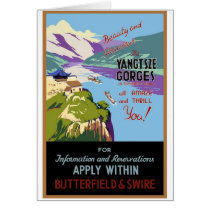 Yangtsze Yangtze River Gorges Vintage Travel Art Cards