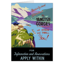 Yangtsze Yangtze River Gorges Vintage Travel Art Card