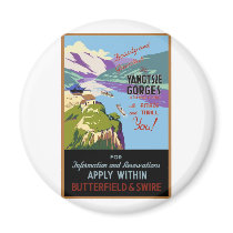 Yangtsze Yangtze River Gorges Vintage Travel Art Refrigerator Magnet