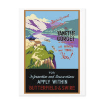 Yangtsze Yangtze River Gorges Vintage Travel Art Postcards