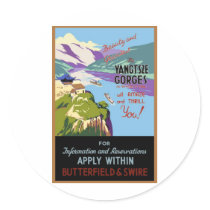 Yangtsze Yangtze River Gorges Vintage Travel Art Sticker