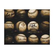 Yankee Baseballs Stretched Canvas Prints