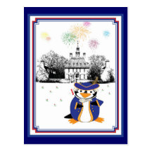Yankee Doodle Penguin Postcard