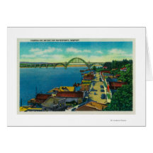 Yaquina Bay Bridge and waterfront Newport, OR Card