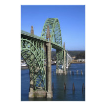Yaquina Bay Bridge spanning the Yaquina Bay Photo Print