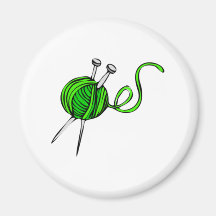 Yarn and Knitting Needles Magnet