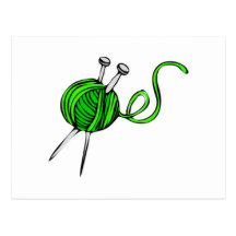 Yarn and Knitting Needles Postcard