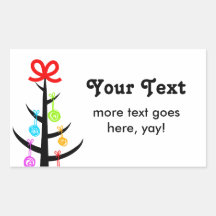 Yarn Tree Knit Crochet label Sticker christmas