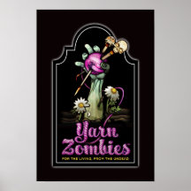 Yarn Zombies Tombstone Poster
