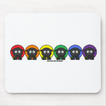 Yarnoholics Anonymous Fluffy Rainbow Sheep Mouse Pad