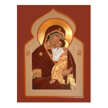 Yaroslavl' Mother of God Prayer Card Postcards