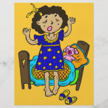 Yawning Bedtime Girl Personalized Flyer