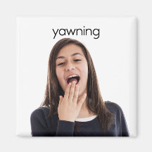 Yawning Refrigerator Magnet