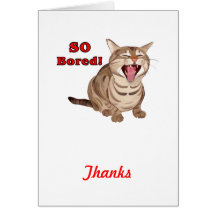 Yawning Tabby Cat So Bored Greeting Cards