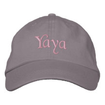 Yaya Embroidered Baseball Cap Hat Pink Grey