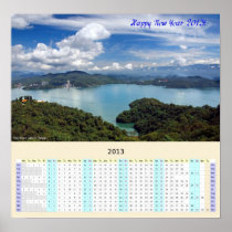 Year-At-A-Glance 2013 Calendar with Sun Moon Lake