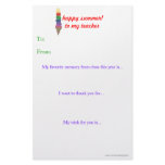 Year-end teacher thank you note stationery