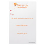 Year-end teacher thank you note stationery