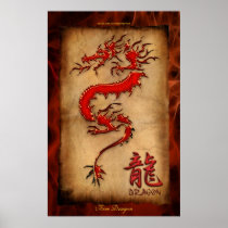 Year of the Dragon, Fire Dragon Art Poster