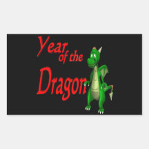 Year Of The Dragon Rectangular Stickers