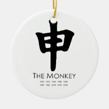 Year of the Monkey Christmas Tree Ornaments