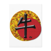 Year of the Ox: Gold and Red Postcard