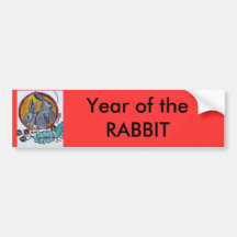 Year of the Rabbit Bumpersticker or Sign Bumper Stickers